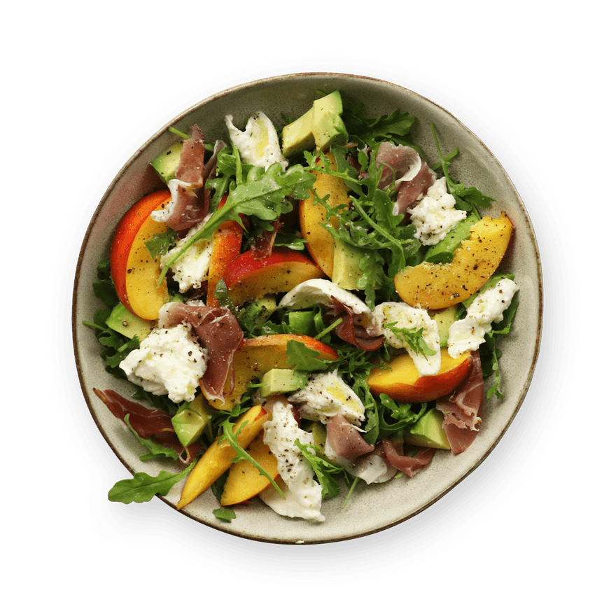 Nectarine, Cured Ham & Mozzarella Salad