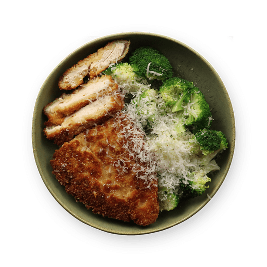 Poulet croustillant parmesan & brocoli