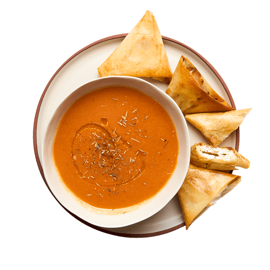 Gazpacho & bricks chèvre miel