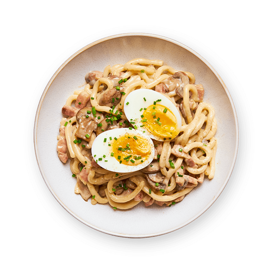 Creamy Mushroom & Pork Udon Noodles