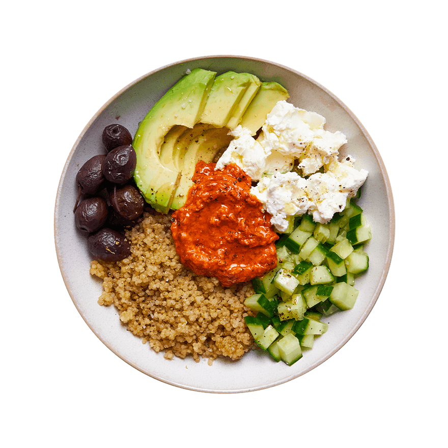 Bowl quinoa, chèvre frais & poivronade