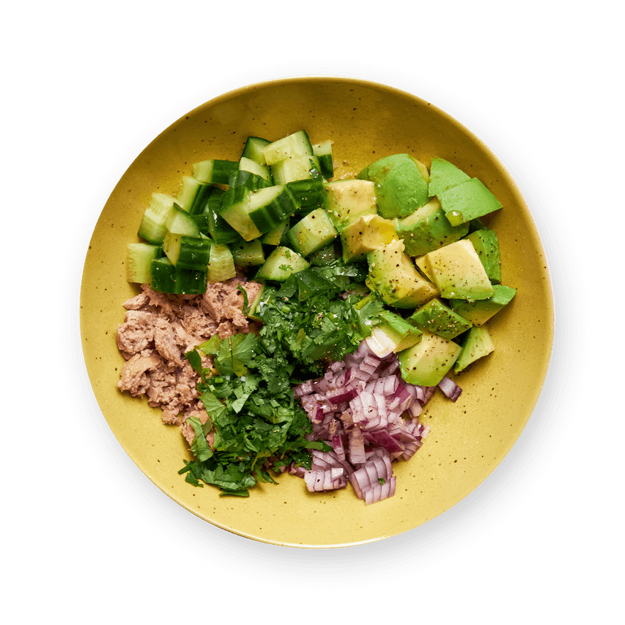 Salade de thon, concombre & avocat