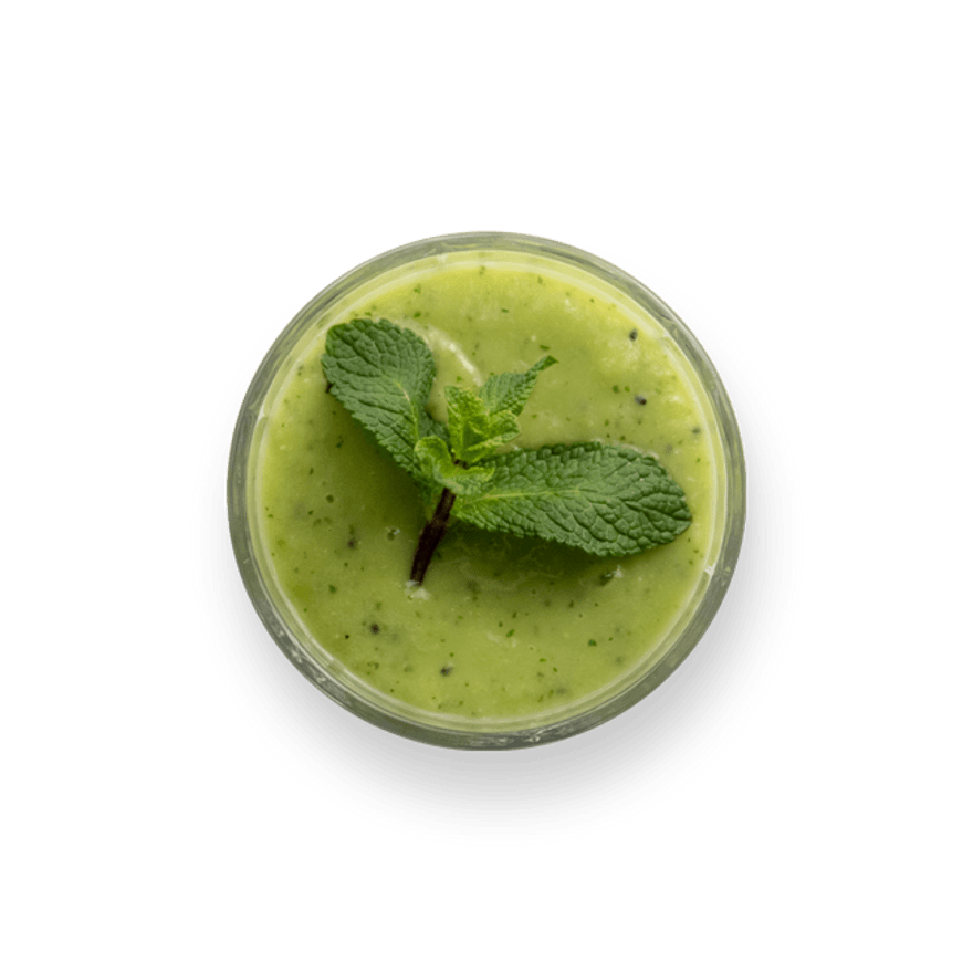 Green Smoothie with Kiwi, Avocado & Mint