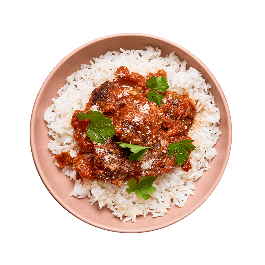 Boulettes à la tomate & riz