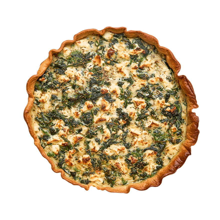 Quiche aux épinards, feta & miel