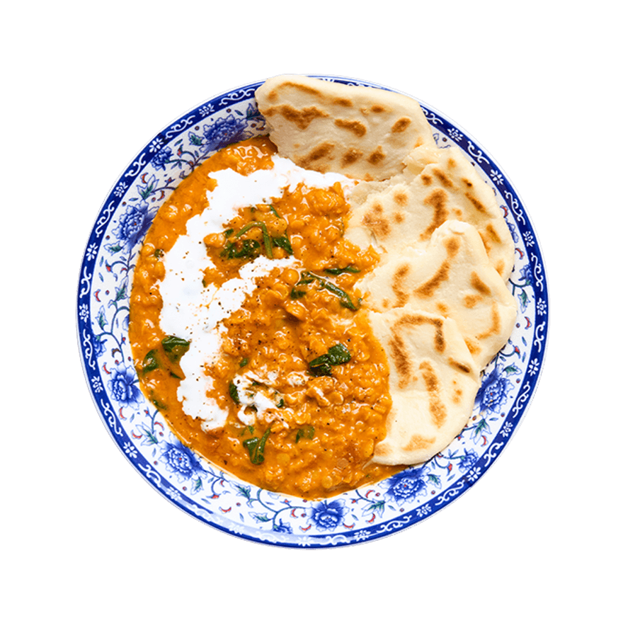 Curry de lentilles & cheese naan à La Vache Qui Rit®