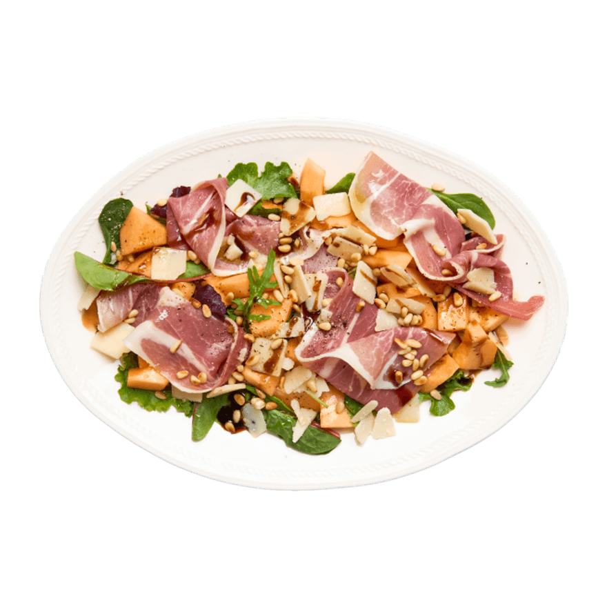 Salade melon, jambon de Bayonne & parmesan