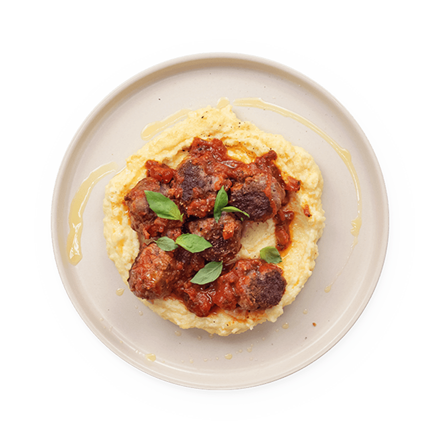 Polpette à l'italienne & polenta