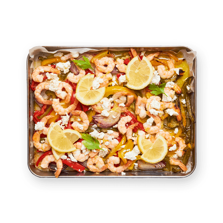 One pan crevettes à la méditerranéenne