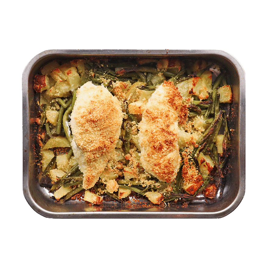 Poulet croustillant & légumes rôtis