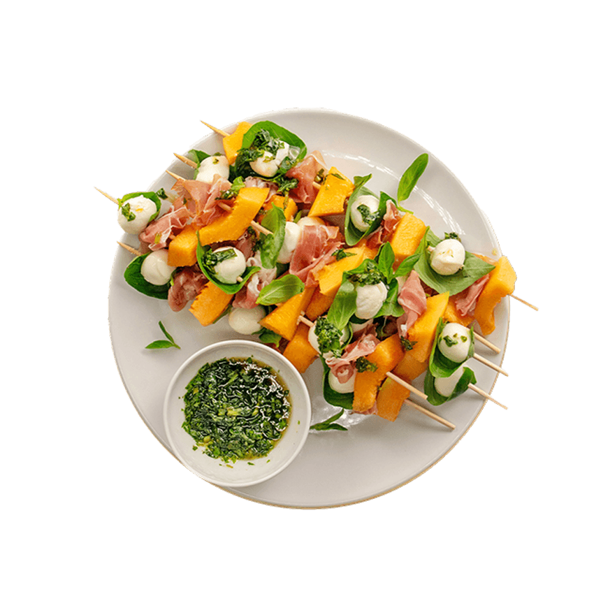 Brochette melon & jambon