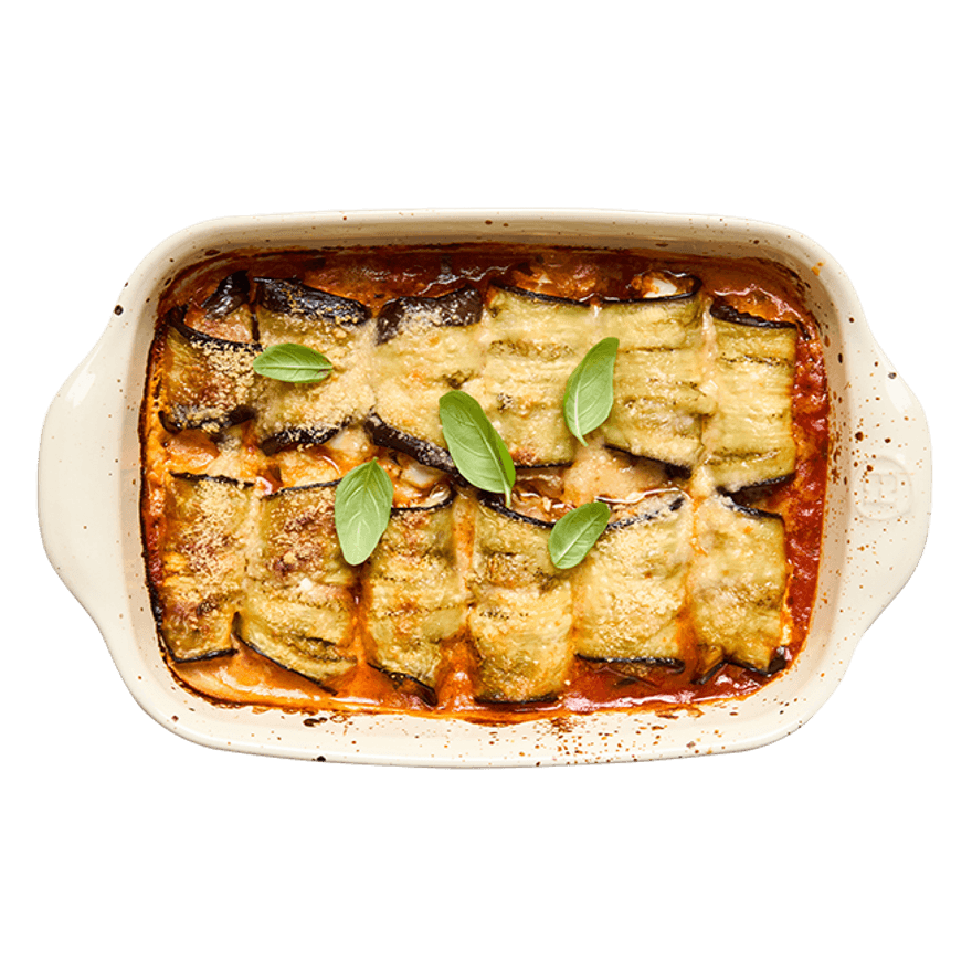 Roulés d'aubergines au chèvre & prosciutto
