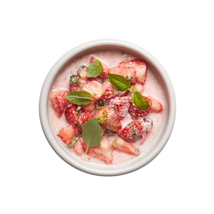Salade de fraises au lait de coco