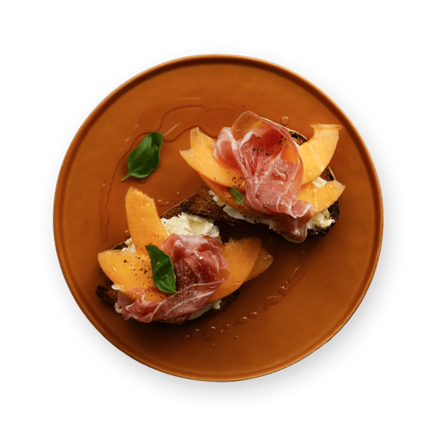 Bruschetta melon jambon