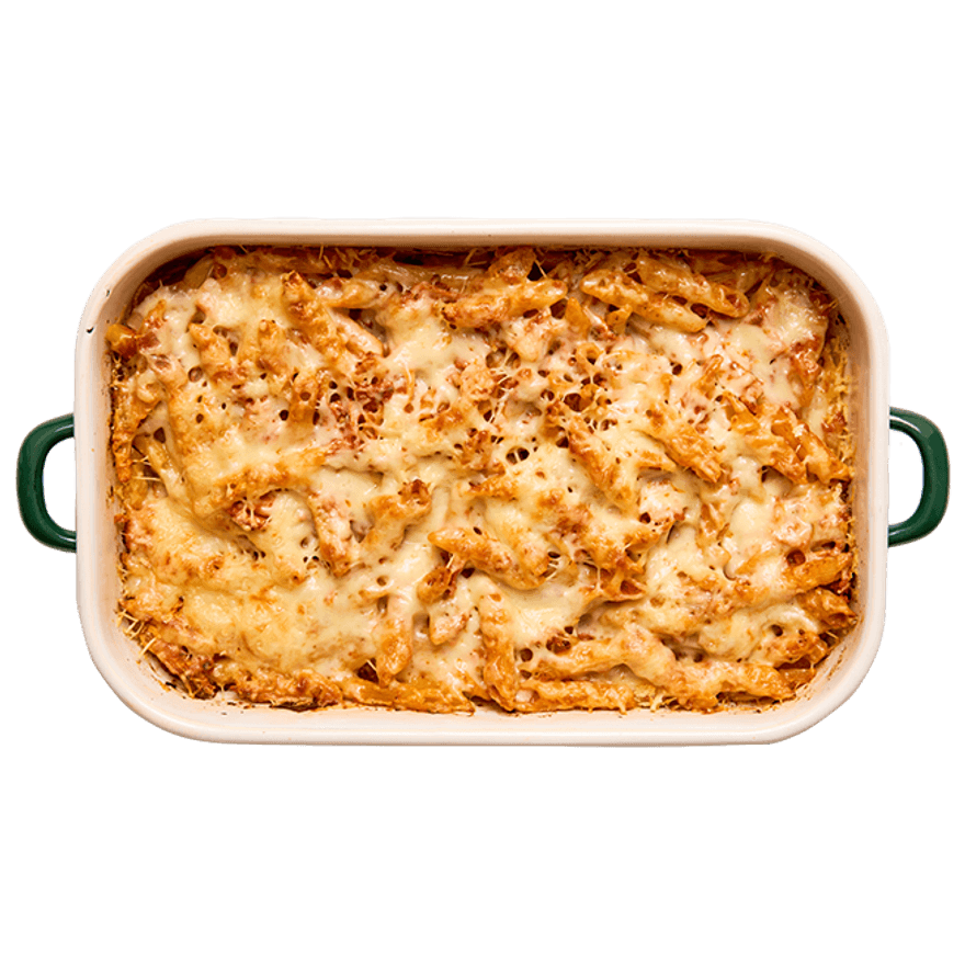 Gratin de pâtes au jambon & sauce tomate