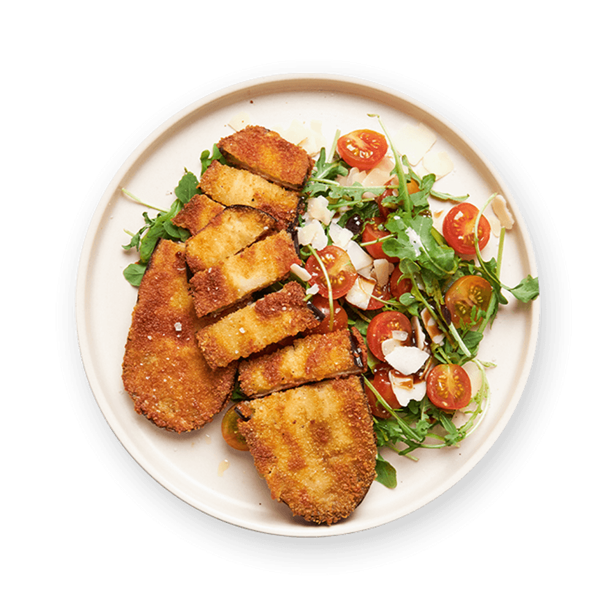 Eggplant Milanese with Arugula Salad