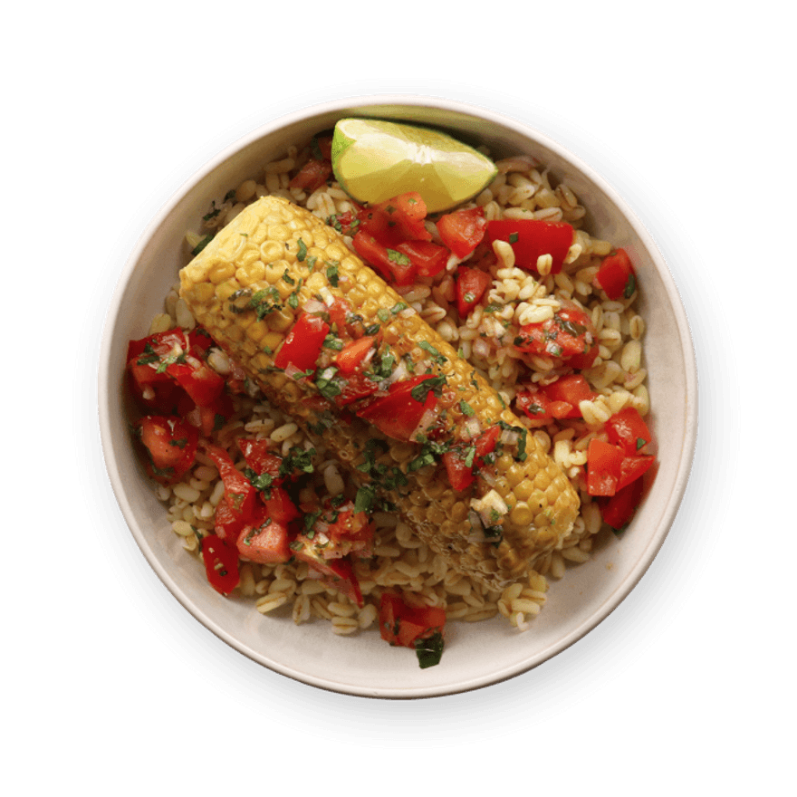 Pan-Grilled Corn with Tomato-Mint Salsa