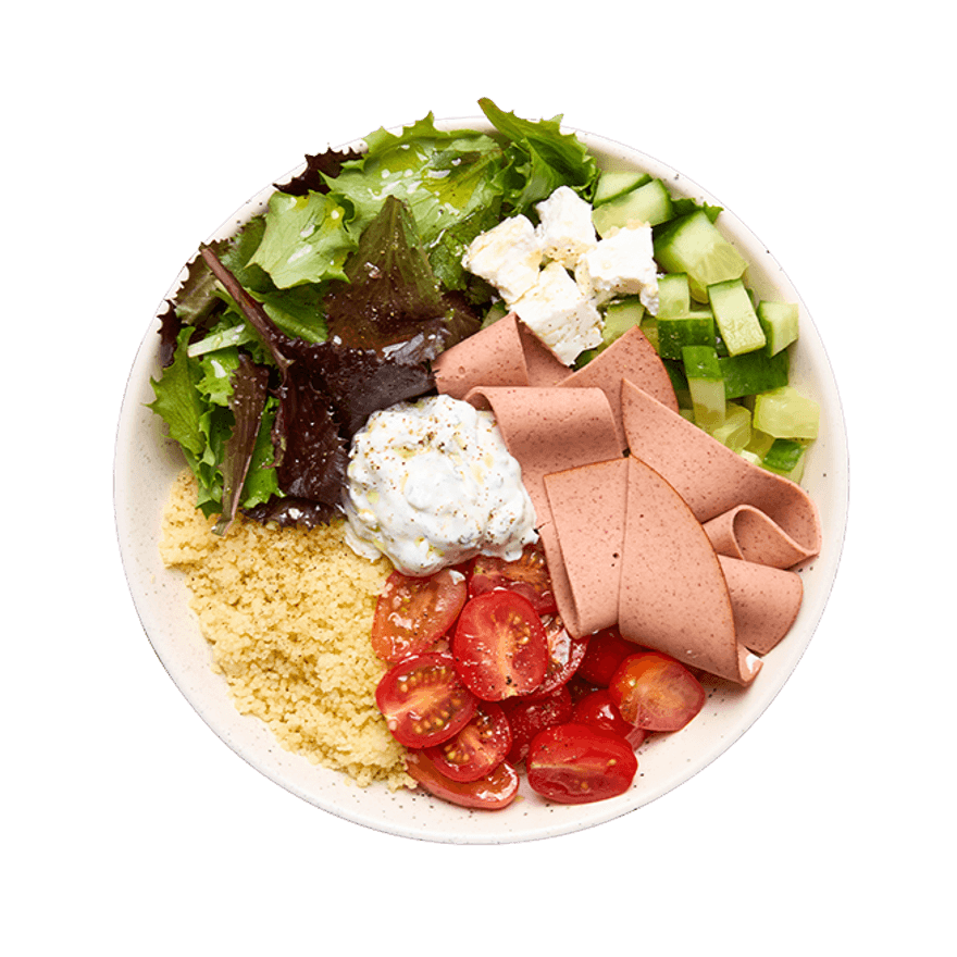 Salade bowl aux tranches végé & semoule