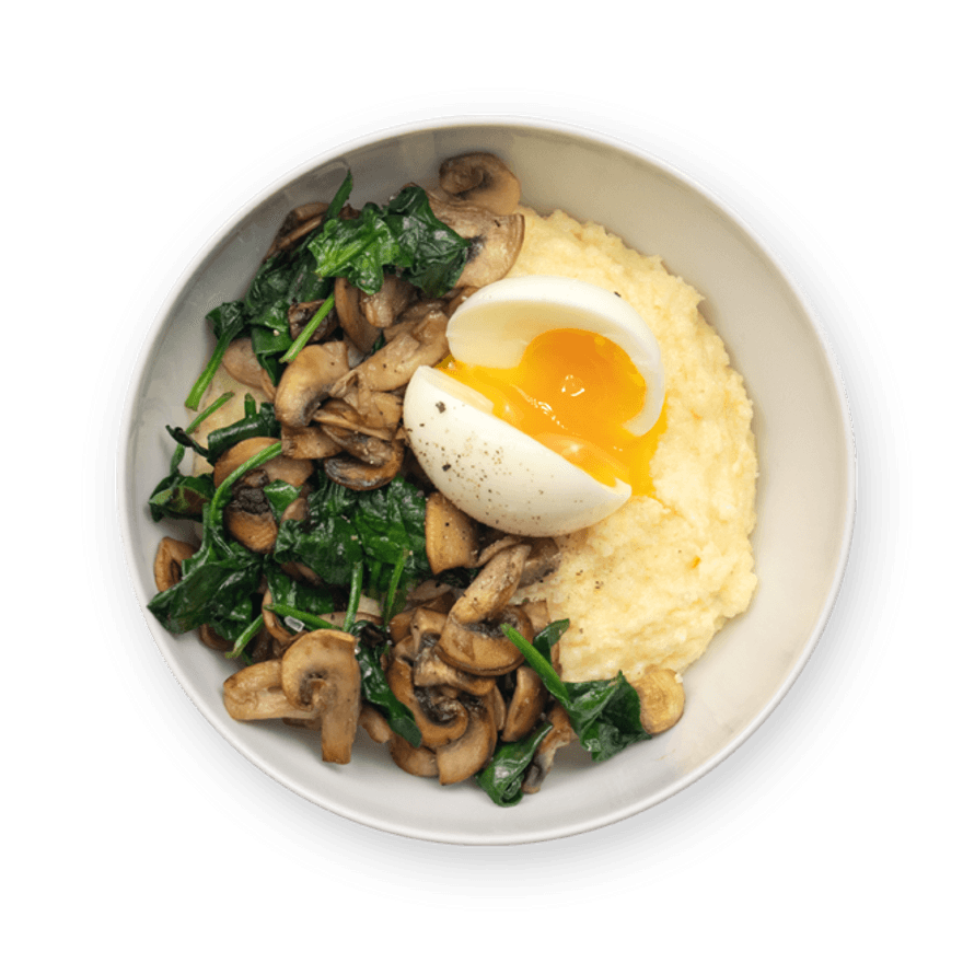 Polenta champignons épinards