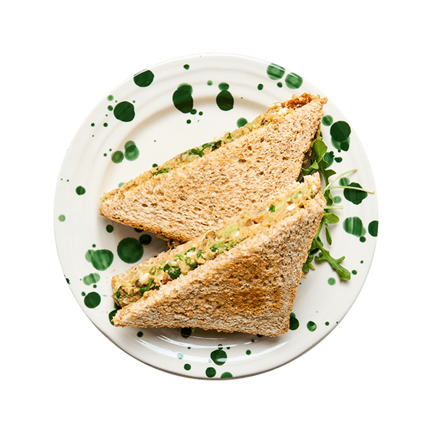Sandwich à l'écrasé d'avocat & sardines
