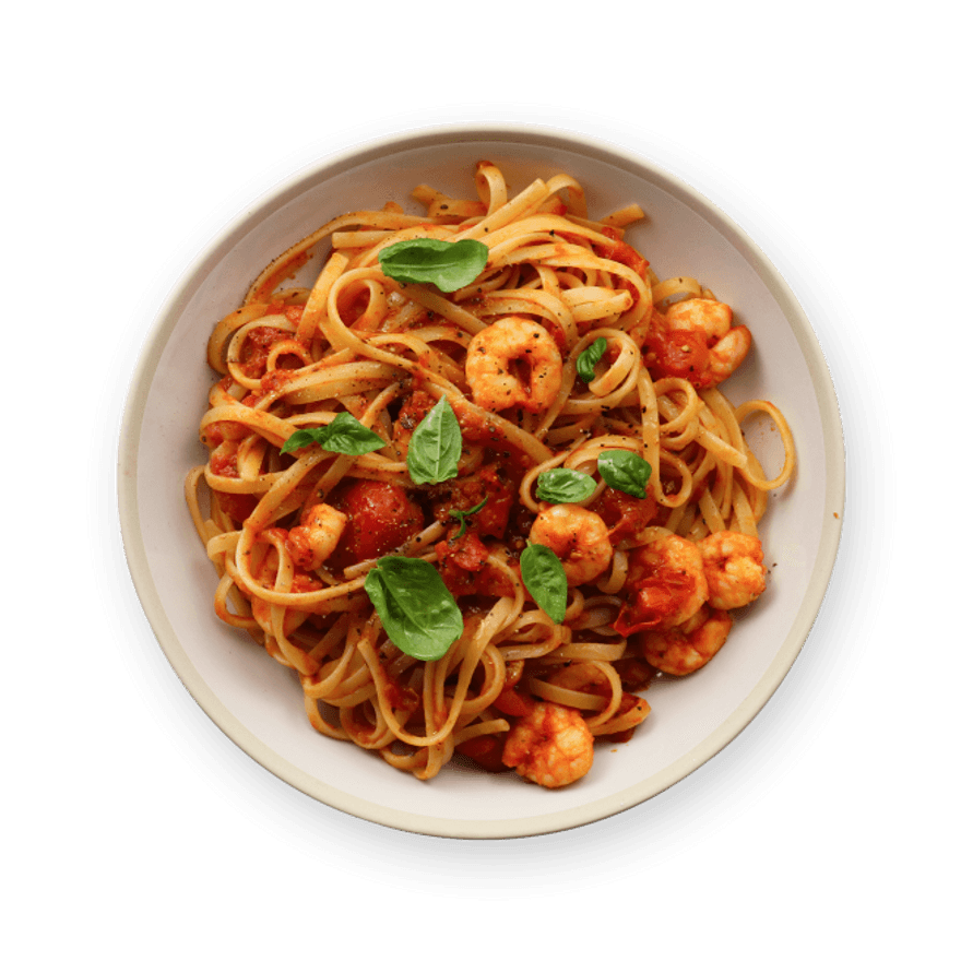 Pâtes tomates & crevettes