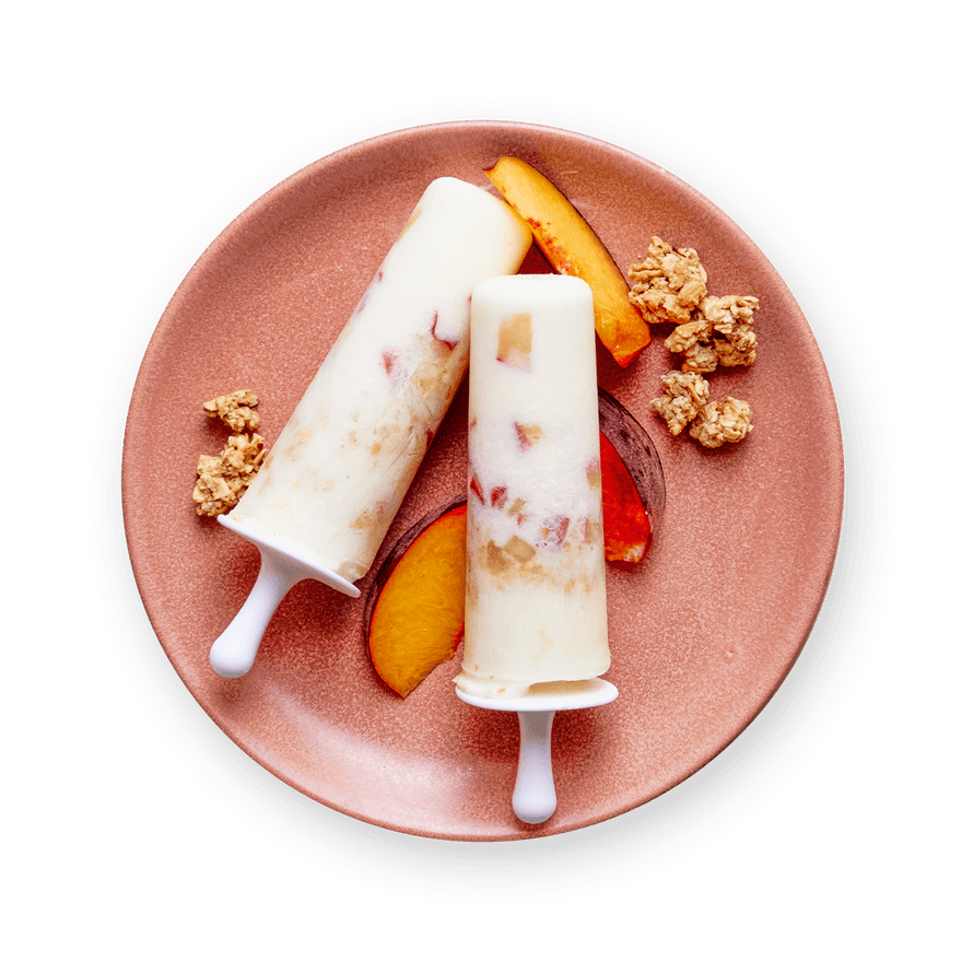 Glace au yaourt, pêche & granola