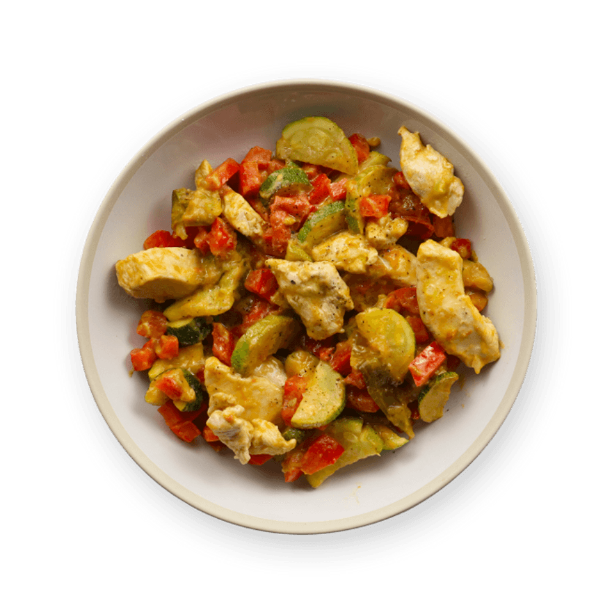 Poêlée de poulet & légumes d'été