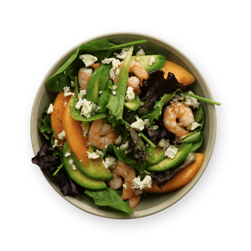 Shrimp, avocado & melon salad