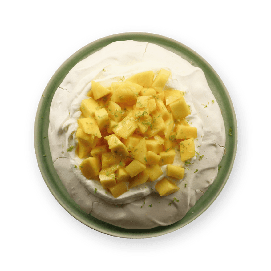 Pavlova à la mangue & citron vert