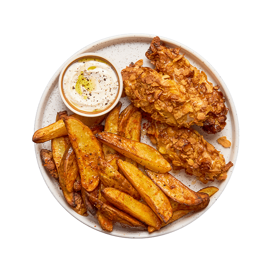 Nuggets de poulet & potatoes au air-fryer