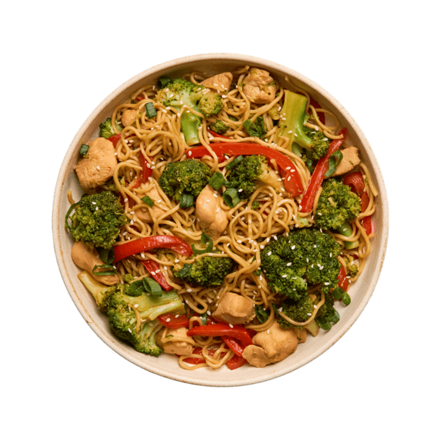 Stir-Fried Noodles with Chicken & Broccoli