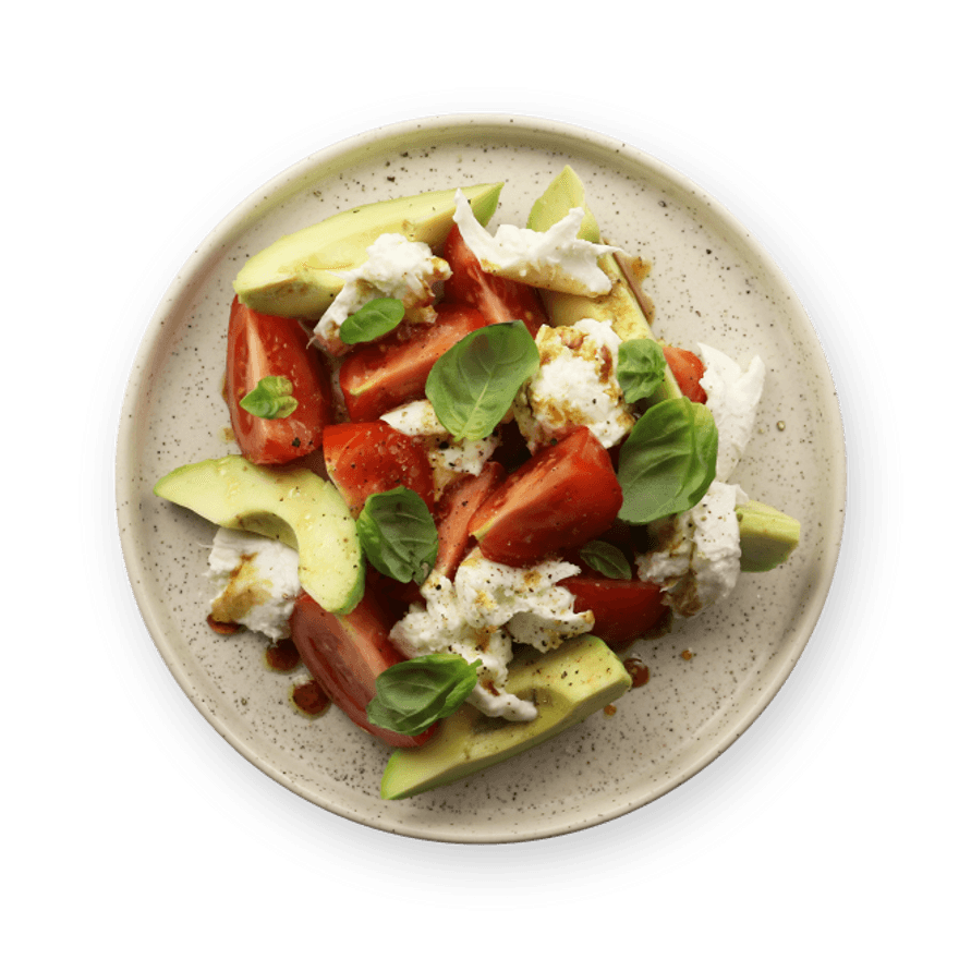 Salade tomate, avocat & mozza