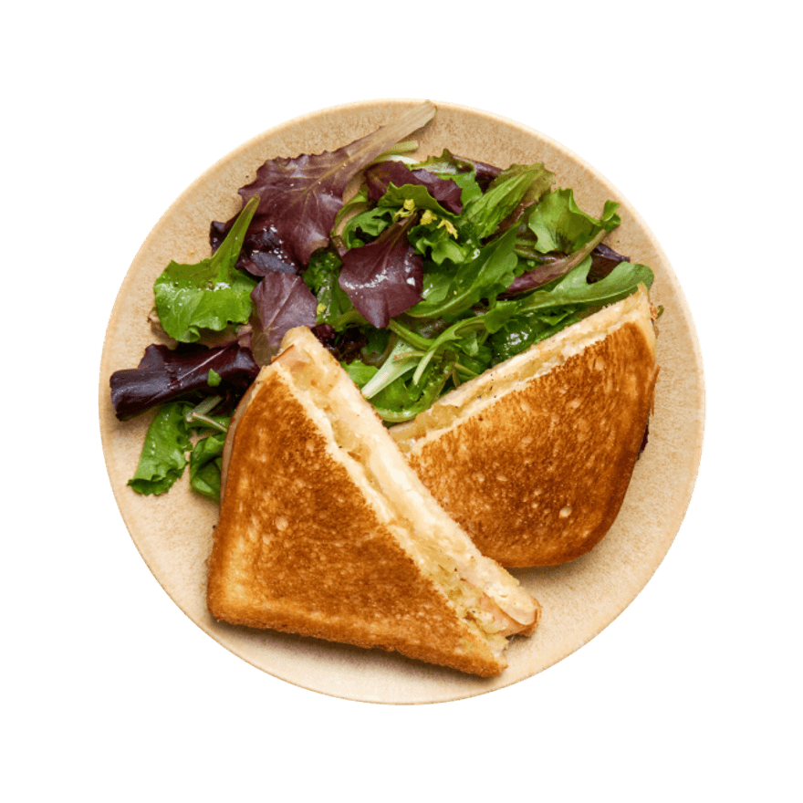 Grilled cheese poulet & oignons confits