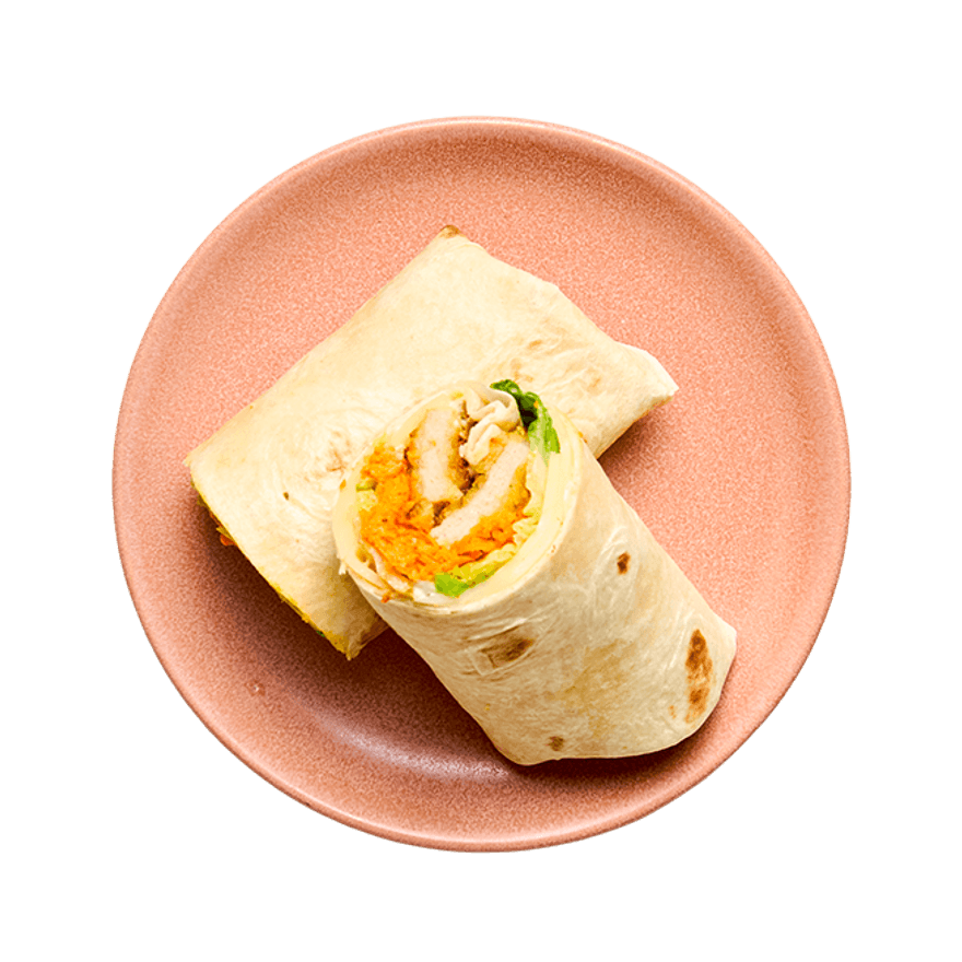 Wrap au poulet pané & crudités