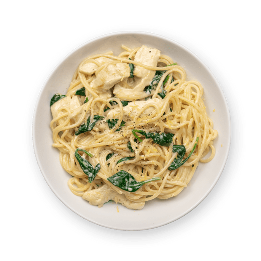 Spaghetti sans-gluten au poulet & citron