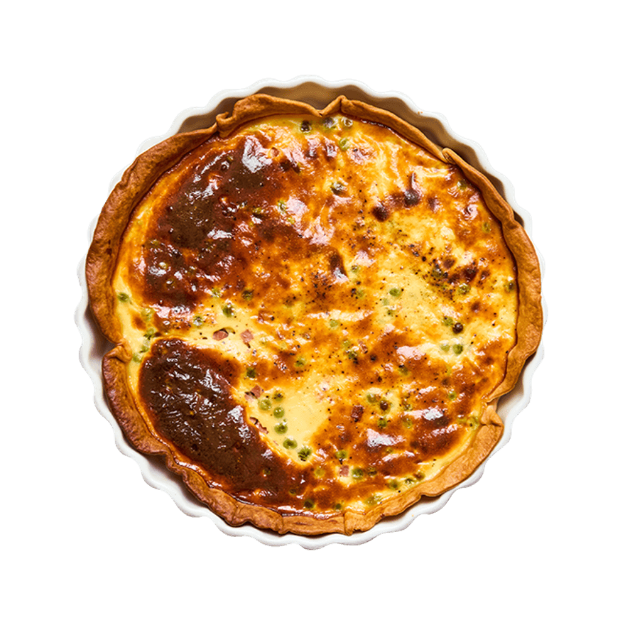 Quiche aux petits pois, jambon & La Vache qui rit