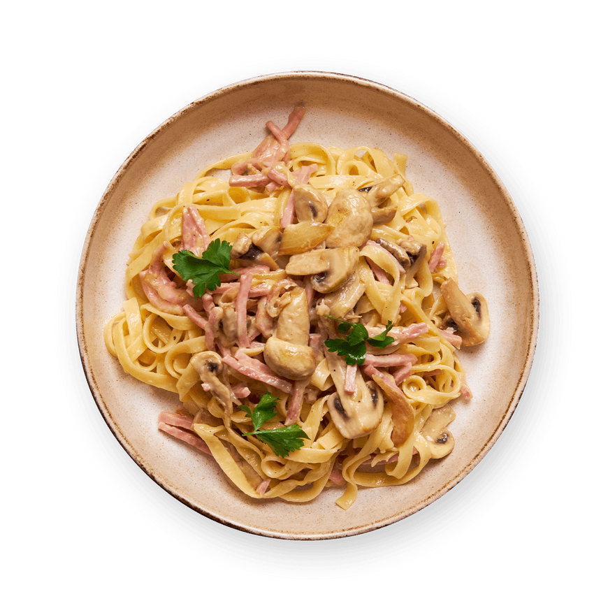 Tagliatelles jambon & champignons