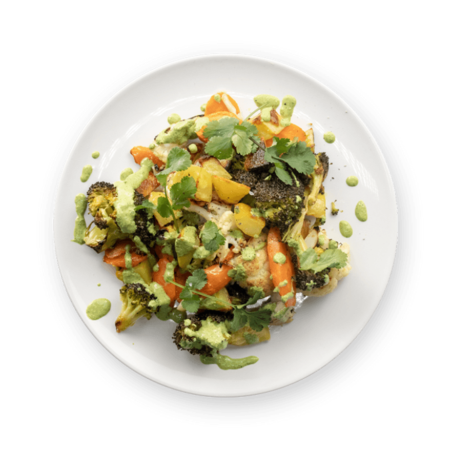Légumes rôtis & tahini vert