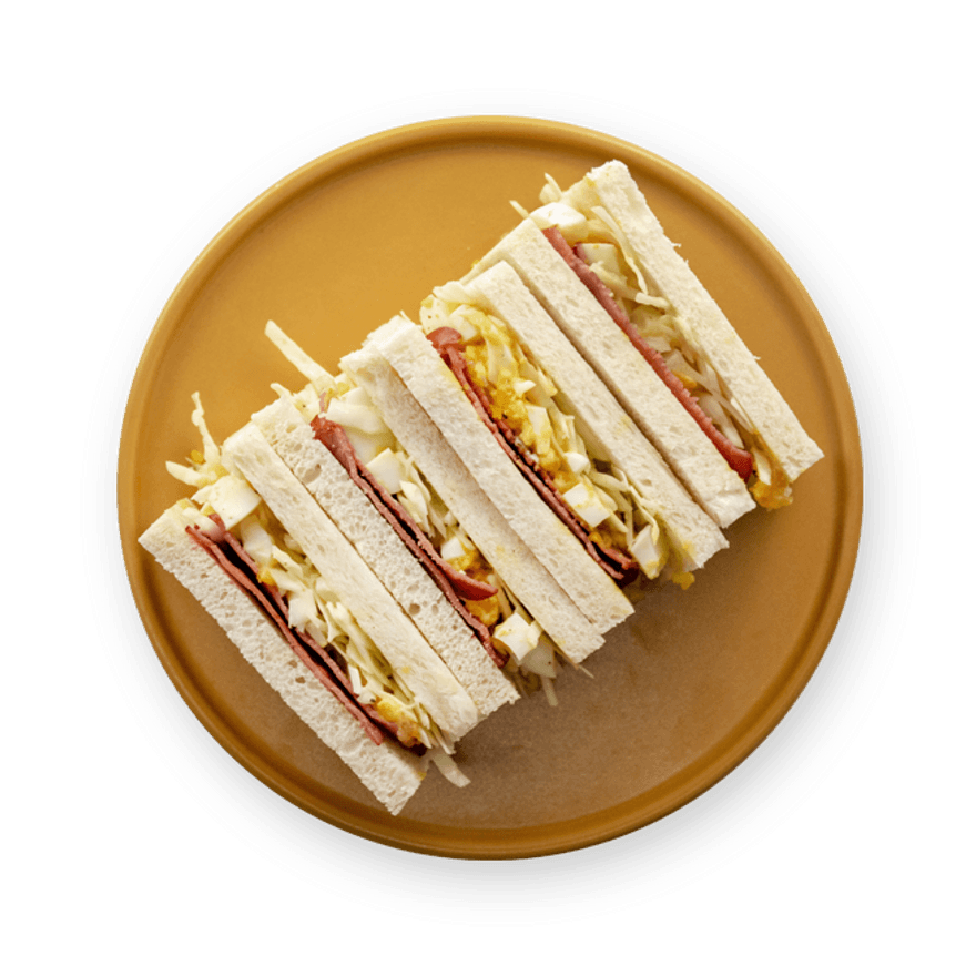 Japanese sandwich with eggs & bacon