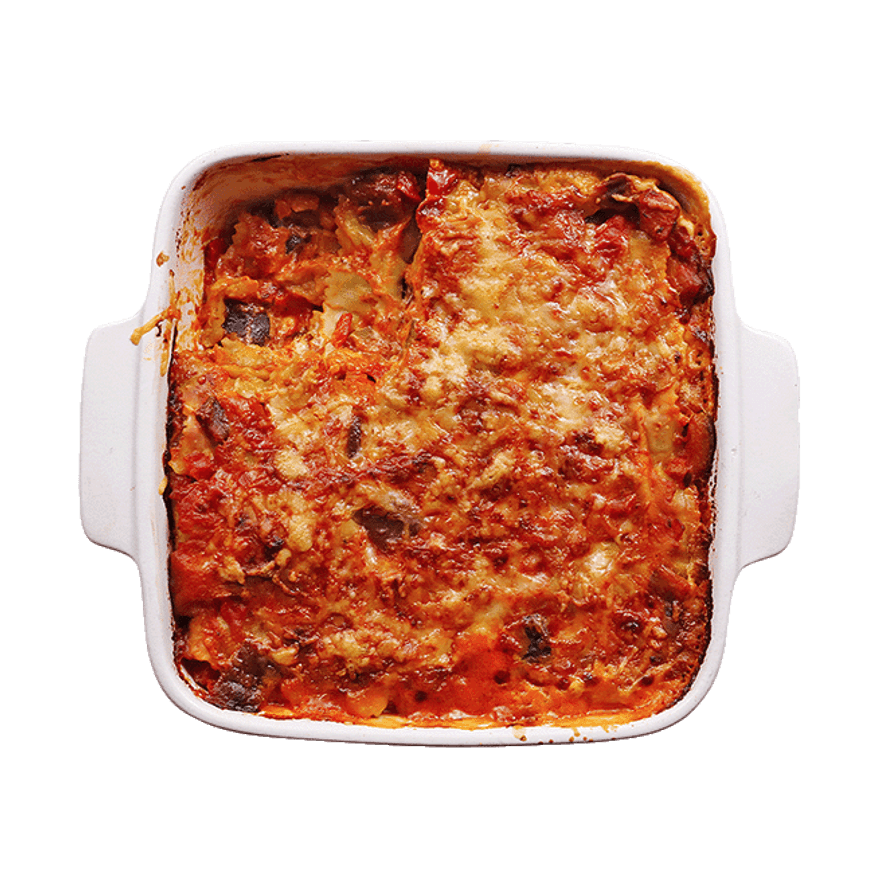 Gratin de ravioles à la ratatouille