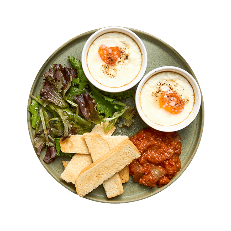 Œufs cocotte à La Vache Qui Rit® & ratatouille