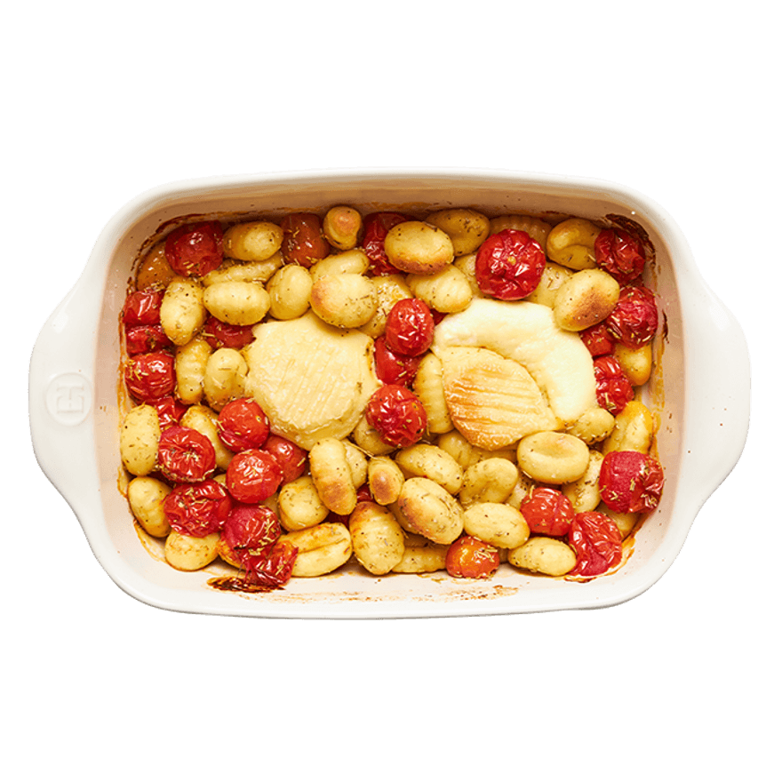 Crottin rôti, gnocchi & tomates cerises