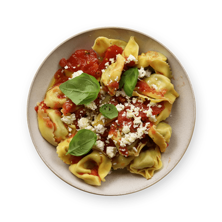 Ravioli, tomate & feta