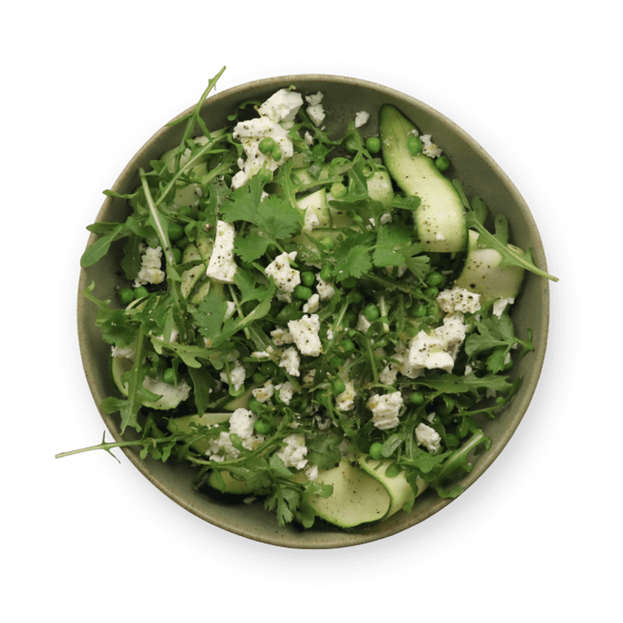 Salade courgette petits pois feta