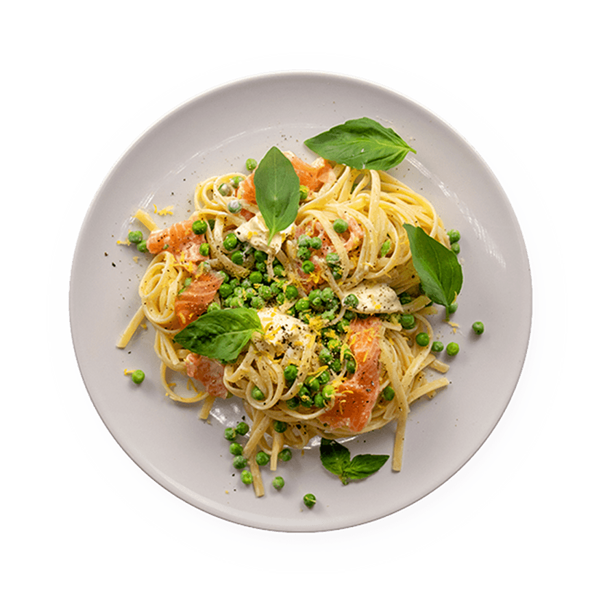 Linguine saumon & petits pois