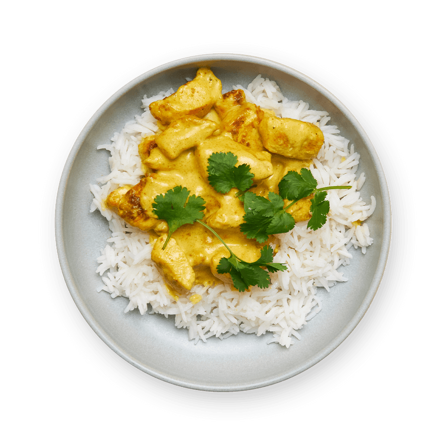 Poulet au curry jaune, riz blanc - FamilEat
