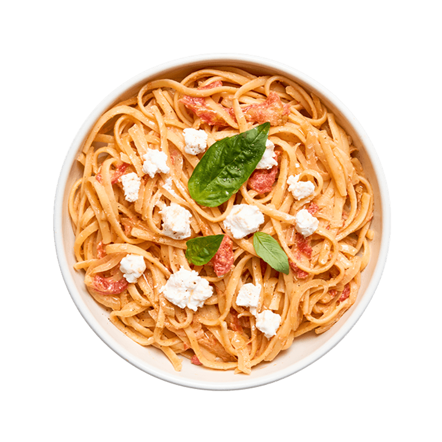 Linguine crémeuses sauce tomate & chèvre frais