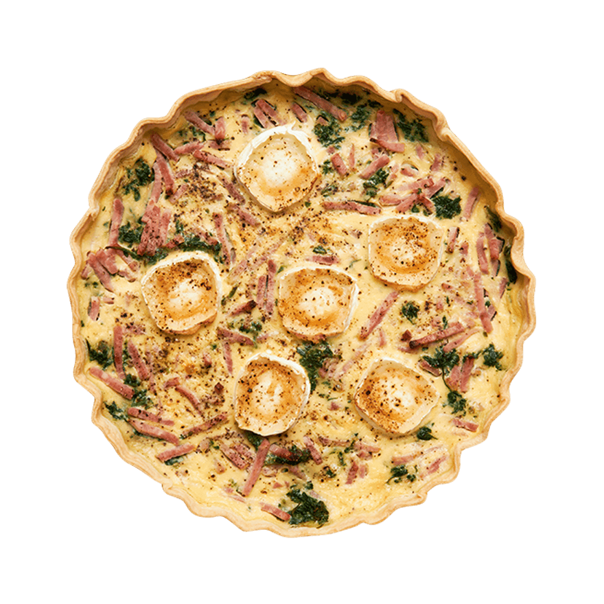 Quiche chèvre, épinards & jambon