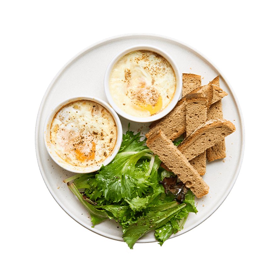 Œufs cocotte à la parisienne au air-fryer