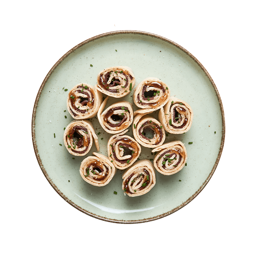 Wrap roulé aux figues & magret fumé